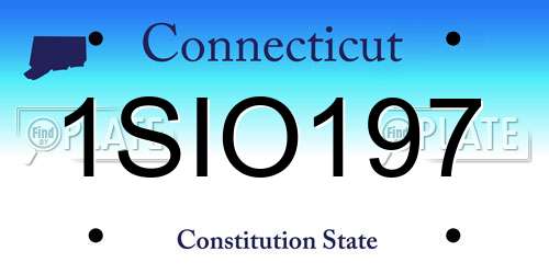 1SIO197 Connecticut License Plate