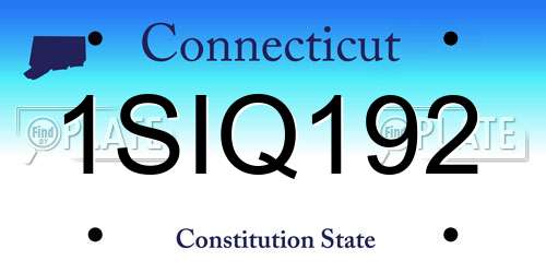1SIQ192 Connecticut License Plate