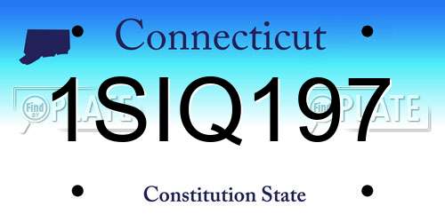 1SIQ197 Connecticut License Plate