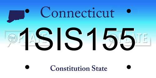 1SIS155 Connecticut License Plate