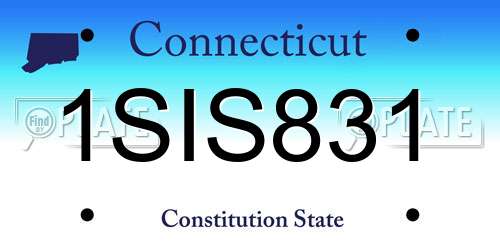 1SIS831 Connecticut License Plate