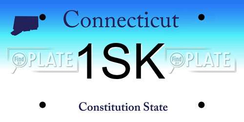 1SK Connecticut License Plate