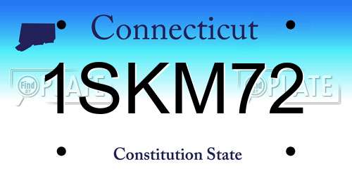 1SKM72 Connecticut License Plate