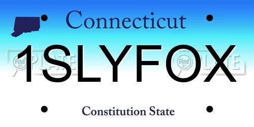 1SLYFOX Connecticut License Plate