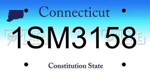 1SM3158 Connecticut License Plate