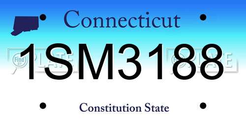 1SM3188 Connecticut License Plate