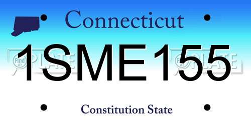 1SME155 Connecticut License Plate