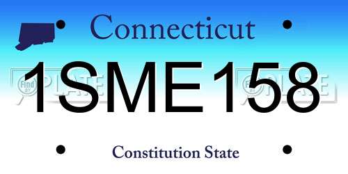 1SME158 Connecticut License Plate