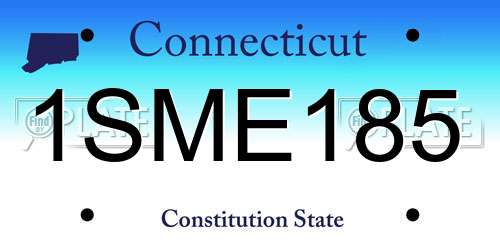 1SME185 Connecticut License Plate