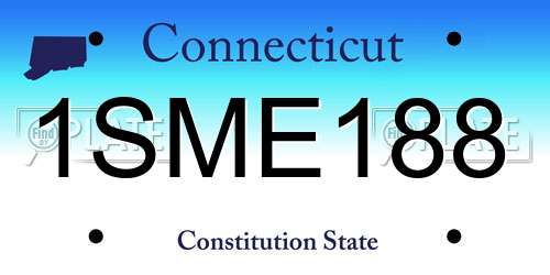 1SME188 Connecticut License Plate