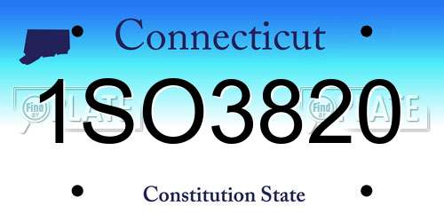 1SO3820 Connecticut License Plate