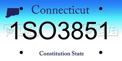 1SO3851 Connecticut License Plate