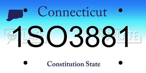 1SO3881 Connecticut License Plate
