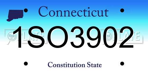 1SO3902 Connecticut License Plate