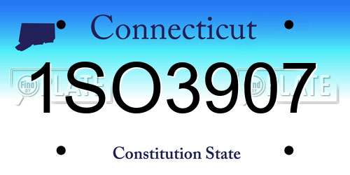1SO3907 Connecticut License Plate