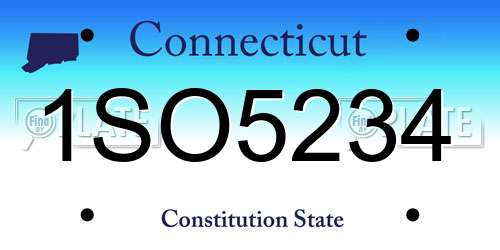 1SO5234 Connecticut License Plate