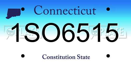 1SO6515 Connecticut License Plate
