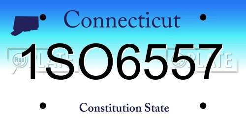 1SO6557 Connecticut License Plate