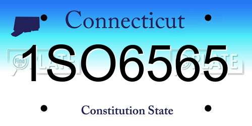 1SO6565 Connecticut License Plate