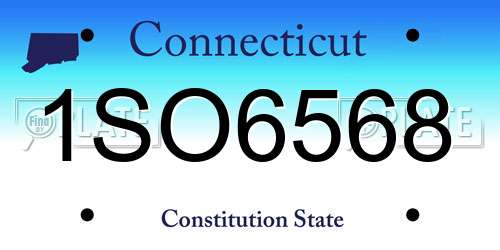 1SO6568 Connecticut License Plate