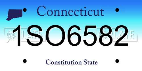1SO6582 Connecticut License Plate