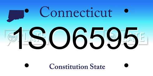 1SO6595 Connecticut License Plate