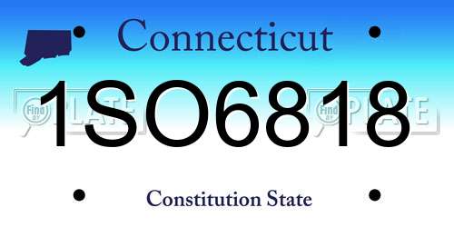 1SO6818 Connecticut License Plate