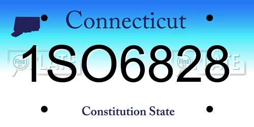 1SO6828 Connecticut License Plate