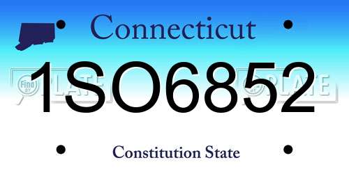 1SO6852 Connecticut License Plate