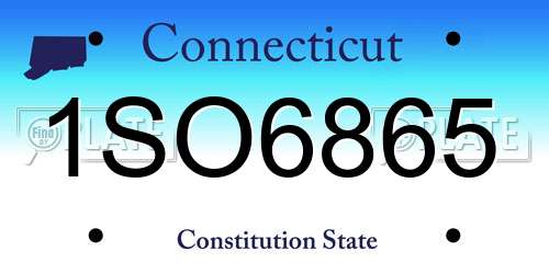 1SO6865 Connecticut License Plate