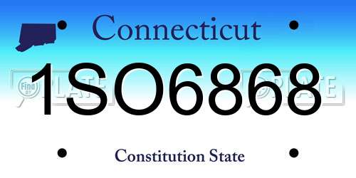 1SO6868 Connecticut License Plate