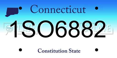 1SO6882 Connecticut License Plate