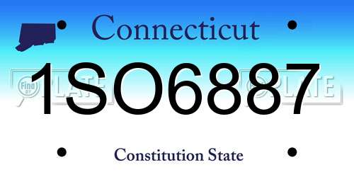 1SO6887 Connecticut License Plate