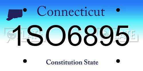 1SO6895 Connecticut License Plate