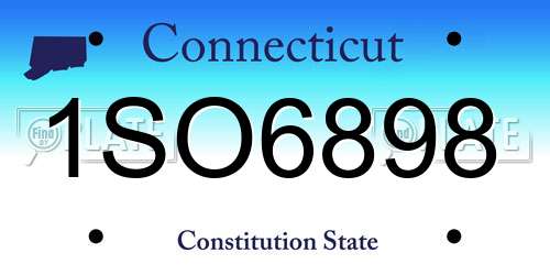 1SO6898 Connecticut License Plate