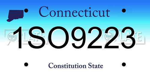 1SO9223 Connecticut License Plate