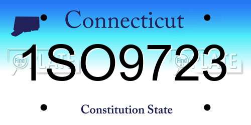 1SO9723 Connecticut License Plate
