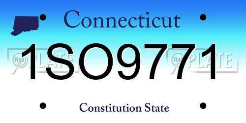1SO9771 Connecticut License Plate