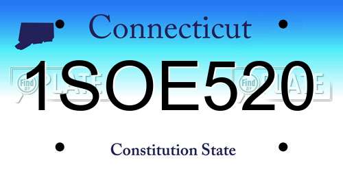 1SOE520 Connecticut License Plate