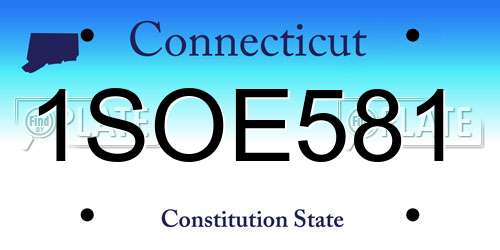 1SOE581 Connecticut License Plate