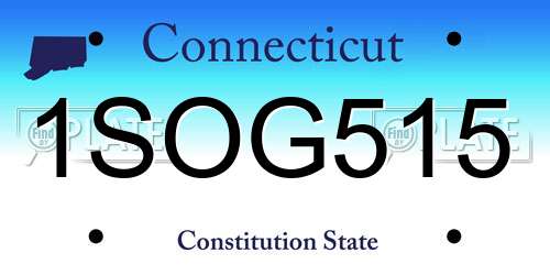 1SOG515 Connecticut License Plate