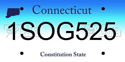 1SOG525 Connecticut License Plate