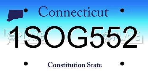 1SOG552 Connecticut License Plate