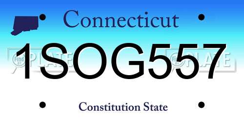 1SOG557 Connecticut License Plate
