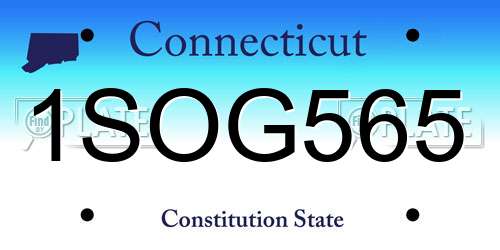 1SOG565 Connecticut License Plate