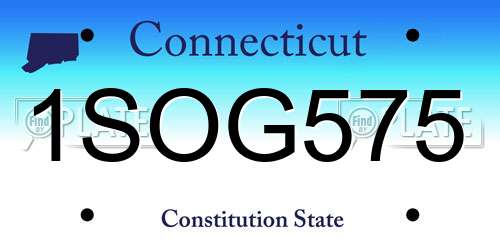 1SOG575 Connecticut License Plate