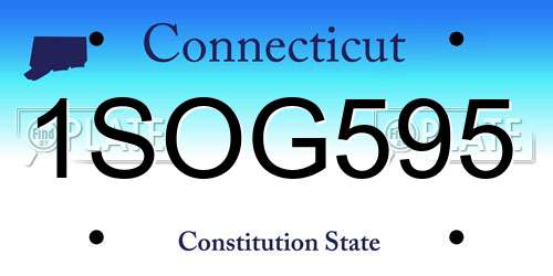 1SOG595 Connecticut License Plate
