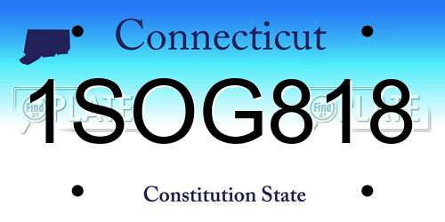 1SOG818 Connecticut License Plate