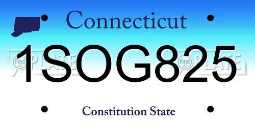 1SOG825 Connecticut License Plate