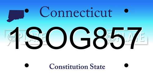 1SOG857 Connecticut License Plate
